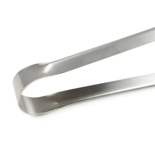 „Detail der MERKLINGER Grillzange – federlose Griffschlaufe aus Edelstahl in Nahaufnahme.“ Merklinger Profi Grillzange