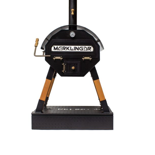 Merklinger, Frontblende 800, Sockelblende, Ofen Zubehör, Riffelblech Optik, Stahl schwarz, Outdoor-Küche, Holzbackofen, Ofenverkleidung