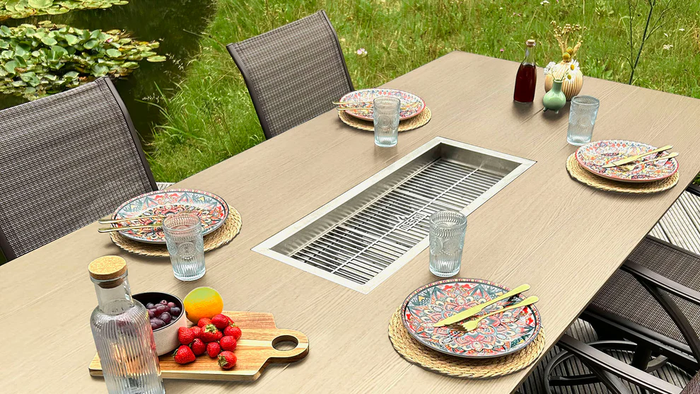 Mesa Dos Grilltisch Aluminium Holzoptik Eiche