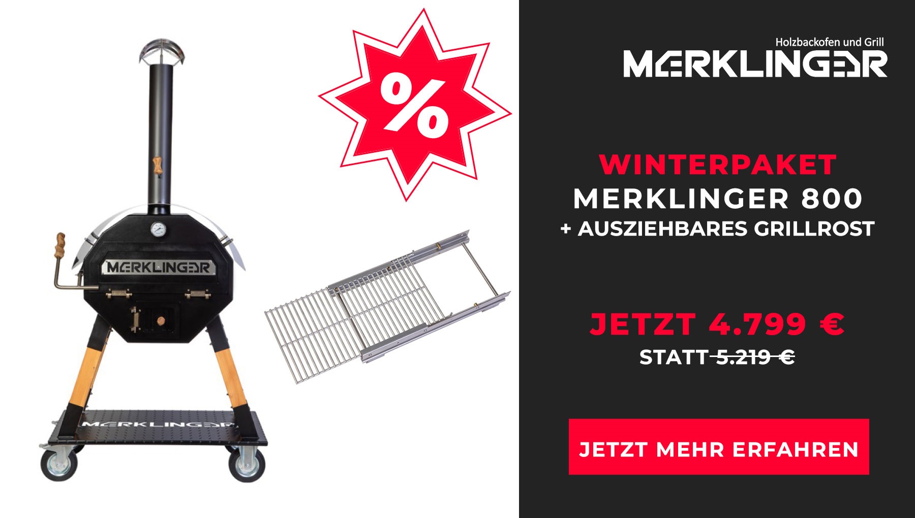 Merklinger 800 + Ausziehbares Grillrost