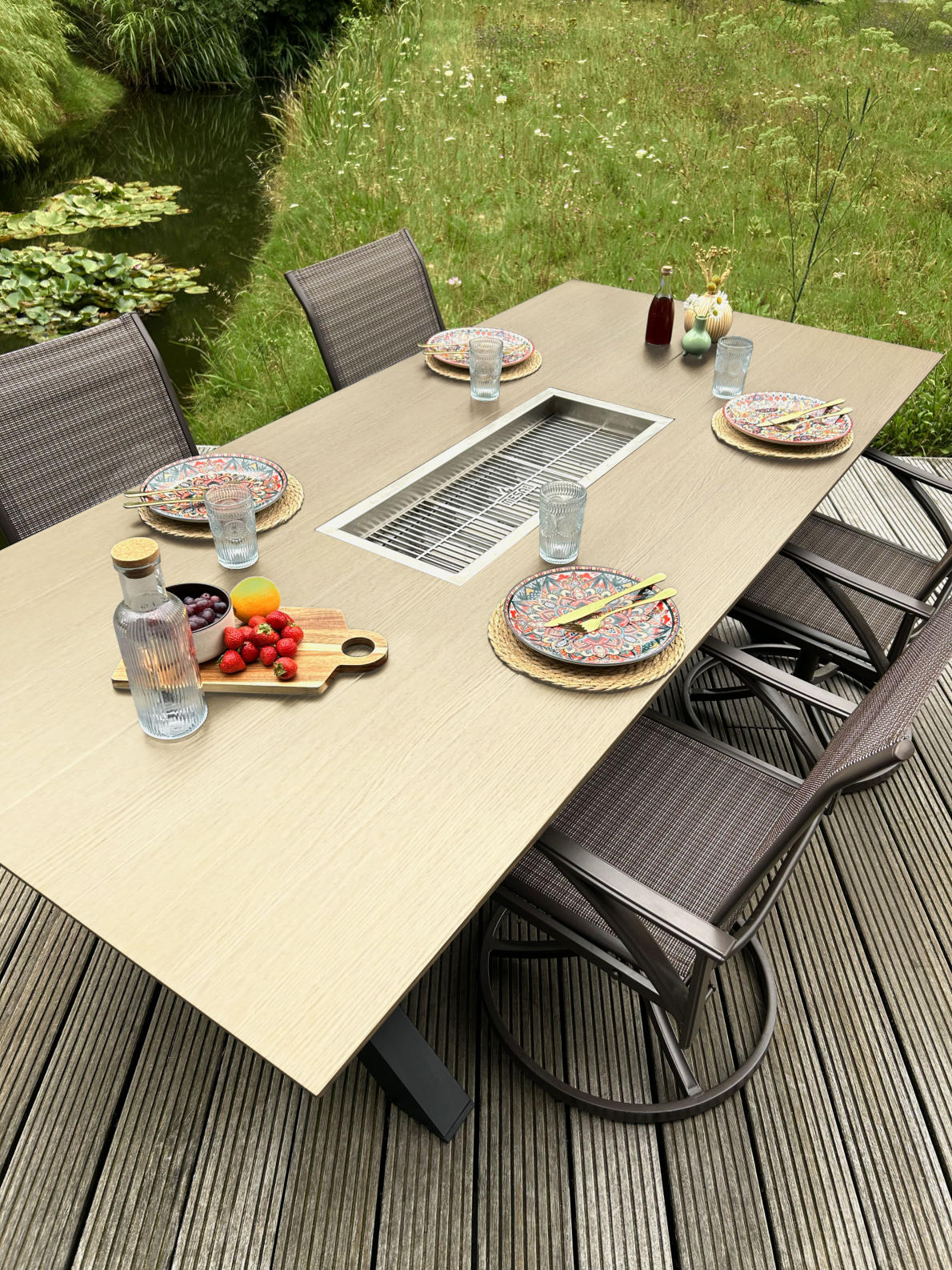 Mesa Dos Grilltisch Aluminium Holzoptik Eiche