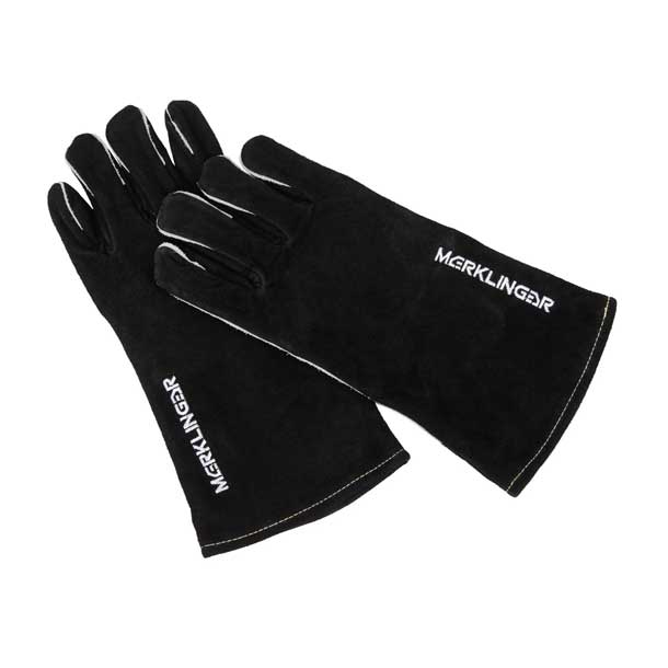MERKLINGER Hitzeschutzhandschuhe aus Leder, hitzebeständig für Ofen und Grill.“